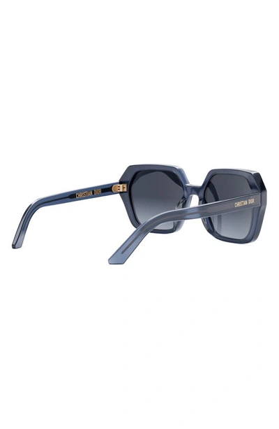 Shop Dior 'midnight S2f 56mm Geometric Sunglasseses In Matte Blue / Gradient Smoke