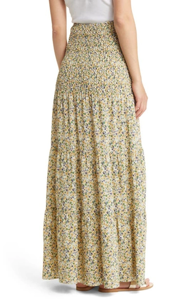Angel Maternity Shirred Maternity Maxi Skirt In Yellow