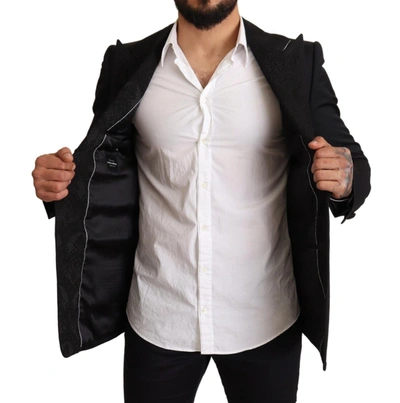 Shop Dolce & Gabbana Black Slim Fit One Button Blazer Men's Jacket