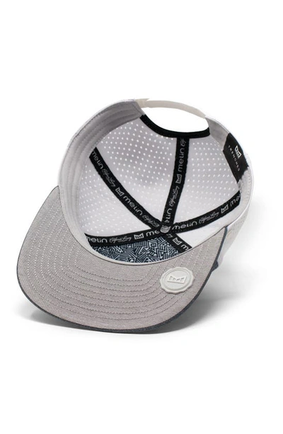 Shop Melin Trenches Icon Hydro Performance Snapback Hat In Heather Light Blue/ White