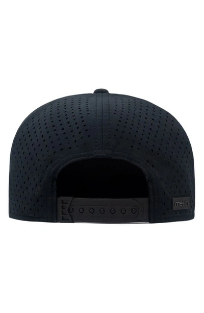 Shop Melin Trenches Icon Hydro Performance Snapback Hat In Black/black