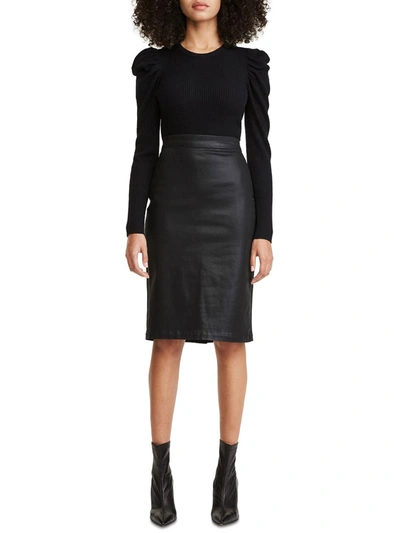 Shop Jen7 By 7 For All Mankind Womens Tencel Knee Pencil Skirt In Black