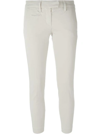 Dondup 'aslan' Cropped Trousers In Bianco Latte
