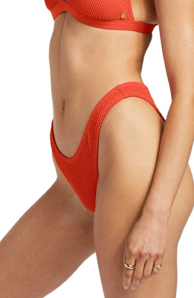 Billabong Summer High Hike Bikini Bottoms In Red Aloha