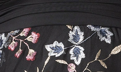 Kiyonna Isabella Embroidered Skirt Long Sleeve Gown In Moonlit Garden