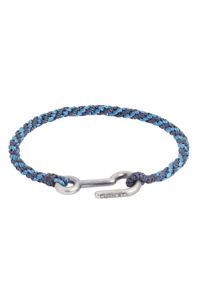 Shop Caputo & Co Utility Hook Macramé Bracelet In Blue Combo
