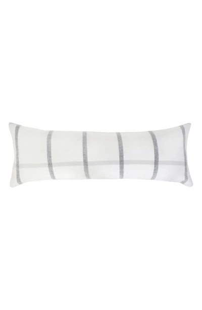 Shop Pom Pom At Home Copenhagen Windowpane Check Cotton Lumbar Accent Pillow In White/grey
