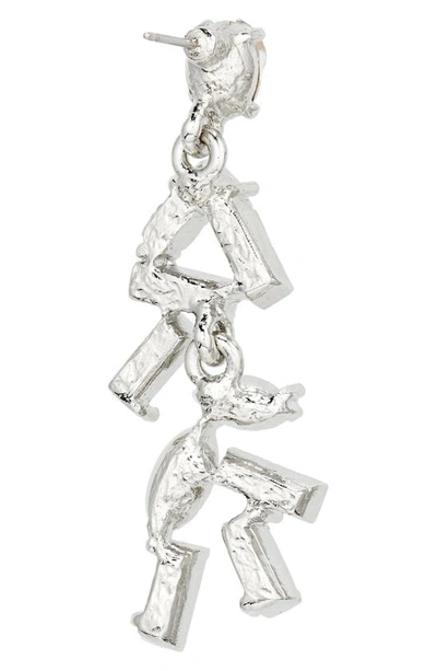 Shop Oscar De La Renta Crystal Confetti Drop Earrings In Silver
