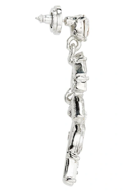 Shop Oscar De La Renta Crystal Confetti Drop Earrings In Silver