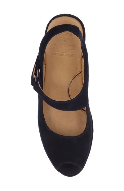 L'amour Des Pieds Asymmetric Peep Toe Pump In Black