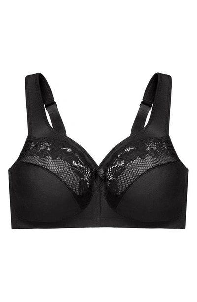 Glamorise Plus Size Full Figure Magiclift Minimizer Wirefree Bra In Black