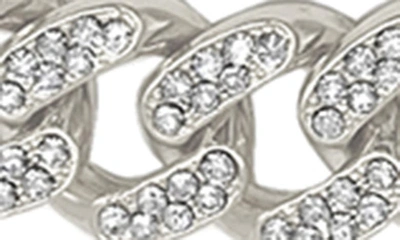 Adornia Silver-tone Plated Crystal Thick Cuban Curb Chain Necklace In Silver