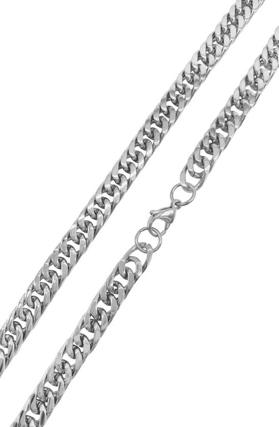Adornia Water Resistant Cuban Chain Necklace In Silver