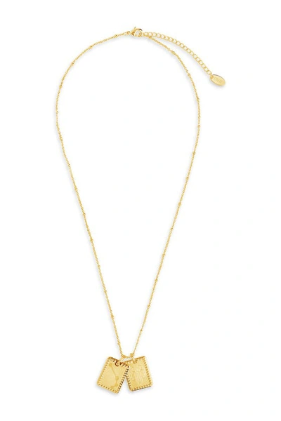 Sterling Forever 14k Gold Plated Brass Zodiac Tag Necklace In Gold - Aries