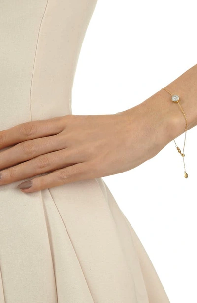 Shop Monica Vinader Ava Diamond Button Bracelet In Gold