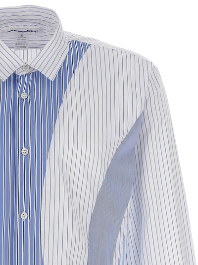 Shop Comme Des Garçons Shirt Striped Shirt Shirt, Blouse Light Blue