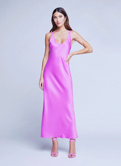 Shop L Agence Akiya Dress In Bright Violet