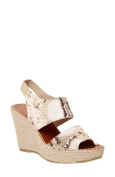 Shop Andre Assous 'reese Hi' Sandal In Sand Snake Print Leather