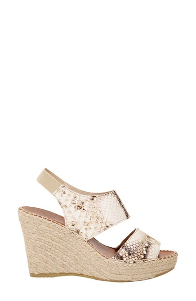 Shop Andre Assous 'reese Hi' Sandal In Sand Snake Print Leather