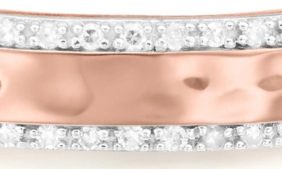 Shop Monica Vinader Havana Bar Friendship Chain Ring In Rose Gold/ Diamond