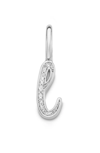 Shop Monica Vinader Alphabet Diamond Pavé Pendant Charm In Silver/ Diamond- L