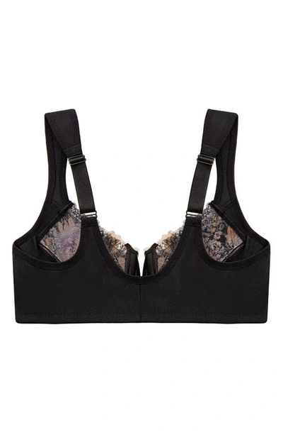 Glamorise Plus Size Full Figure Wonderwire Front Closure Bra In Floral Print