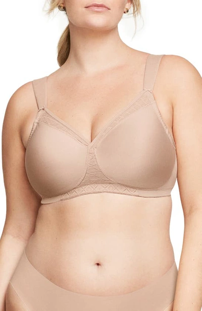 Glamorise Plus Size Full Figure Magiclift Seamless T-shirt Wirefree Bra In Cafe