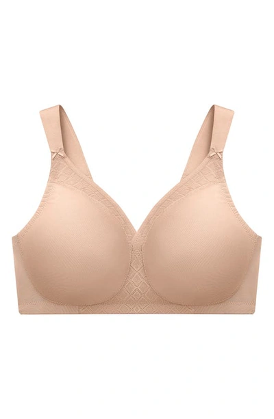 Glamorise Plus Size Full Figure Magiclift Seamless T-shirt Wirefree Bra In Cafe
