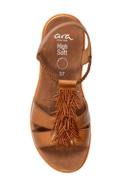 Ara Bristol Platform Sandal In Cognac Calf