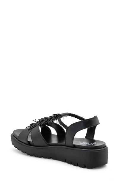 Ara Bristol Platform Sandal In Black Nappa Leather