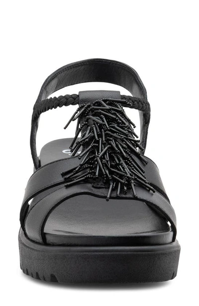 Ara Bristol Platform Sandal In Black Nappa Leather