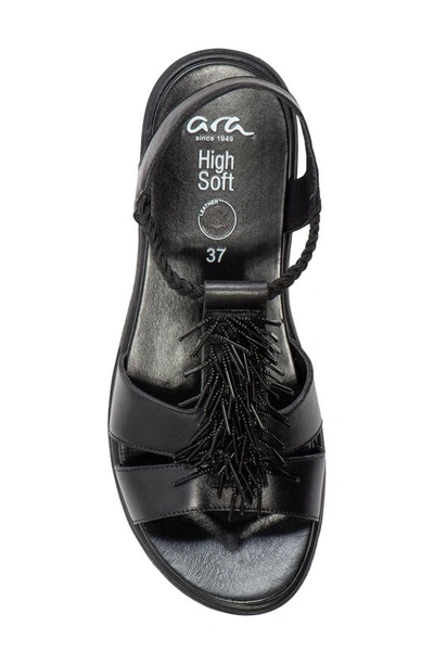 Ara Bristol Platform Sandal In Black Nappa Leather