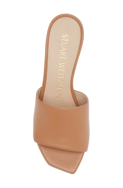 Stuart Weitzman Squarehigh Platform 95 Slide Sandal In Tan