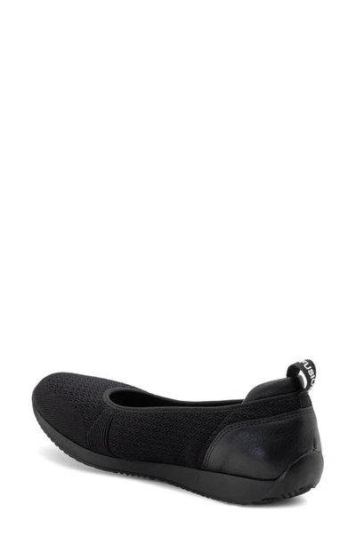 Ara Perth Sport Mixed Media Ballet Flat In Black Woven Stretch