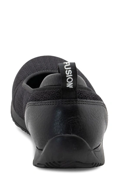 Ara Perth Sport Mixed Media Ballet Flat In Black Woven Stretch