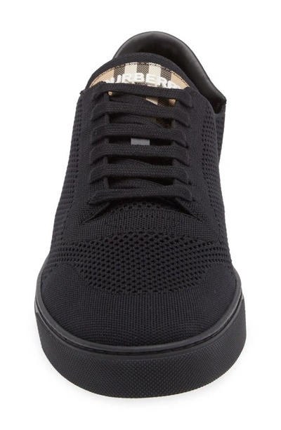 Shop Burberry Robin Low Top Knit Sneaker In Black