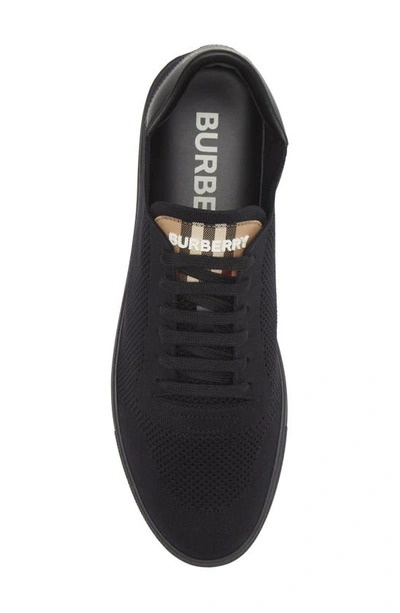 Shop Burberry Robin Low Top Knit Sneaker In Black