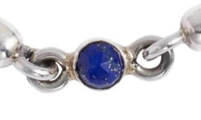 Shop Caputo & Co Lapis Lazuli Anyaman Chain Bracelet In Silver/ Lapis Lazuli