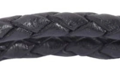 Shop Caputo & Co Braided Leather Wrap Bracelet In Black