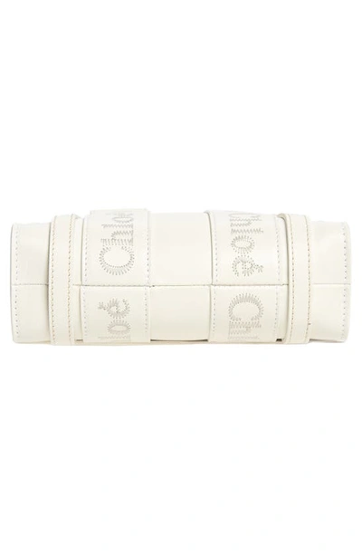 Chloé Chloe Mini Woody Leather Tote Bag In White 101