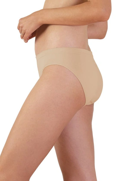 Shop Bravado Designs 3-pack Mid Rise Seamless Maternity Panties In Butterscotch