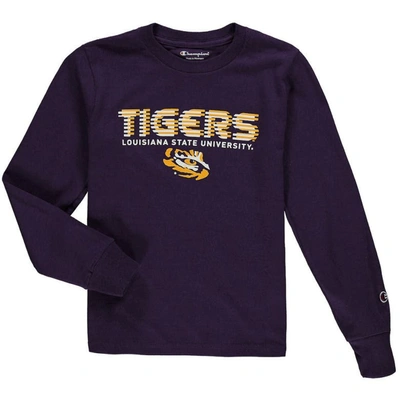 Shop Champion Youth  Purple Lsu Tigers Jersey Long Sleeve T-shirt