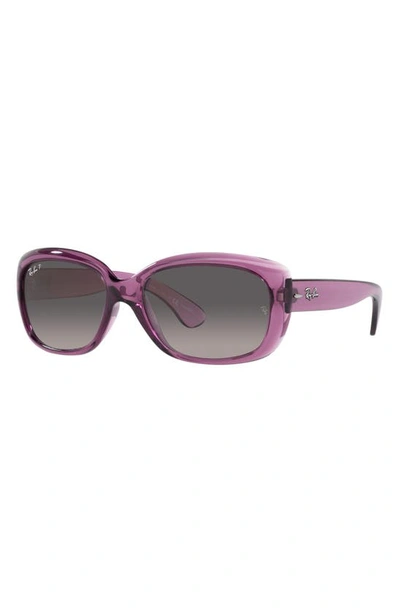 Shop Ray Ban Jackie Ohh 58mm Polarized Sunglasses In Violet / Grey Gradient Polar
