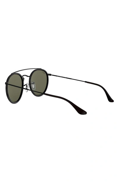 Shop Ray Ban 51mm Polarized Round Sunglasses In Black/ Polar