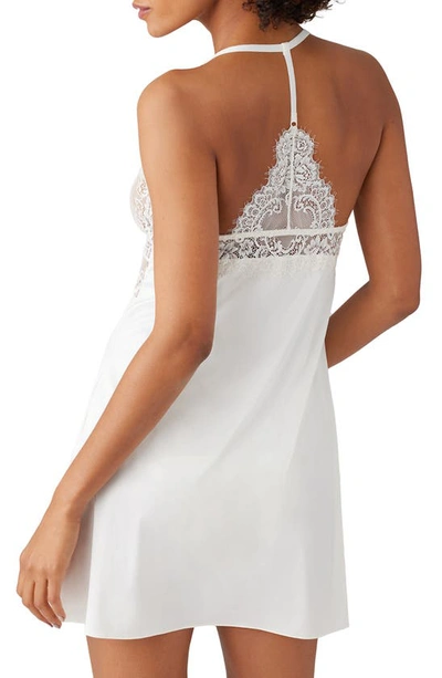 Shop Wacoal Center Stage Racer Back Lace & Satin Chemise In Egret