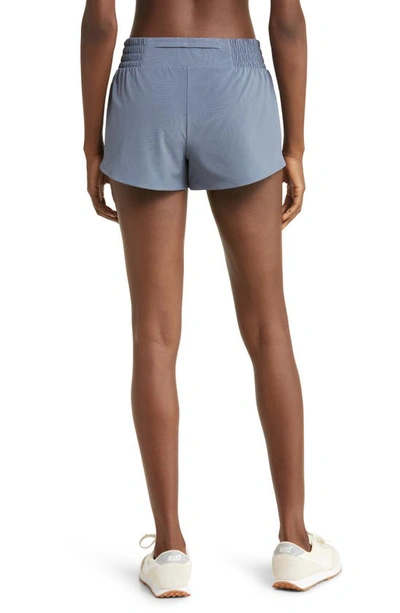 Shop Zella Altitude Running Shorts In Grey Grsaille Moire Embossed