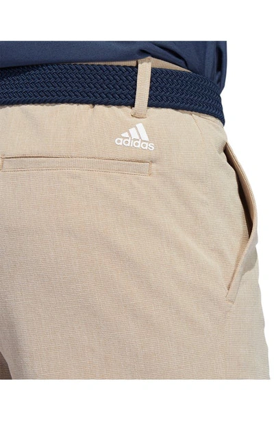 Shop Adidas Golf Crosshatch Performance Golf Shorts In Hemp/ White