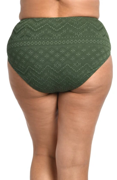 La Blanca Salt High Waist Bikini Bottoms In Olive