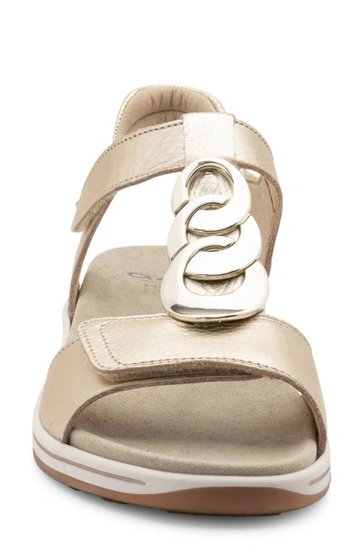 Shop Ara Oregon Sandal In Platinum Metallic Leather