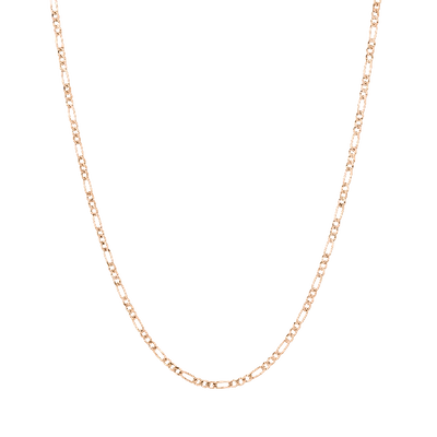 Aurate New York Medium Gold Figaro Chain Necklace In Rose